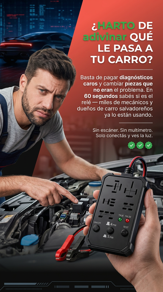 ¡Diagnostica problemas de relés, baterías y alternadores sin adivinar! - Probador de relés automotrices