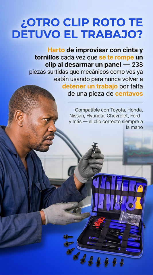 FixClip Pro™ — Kit profesional de 238 piezas de clips y remaches plásticos automotrices