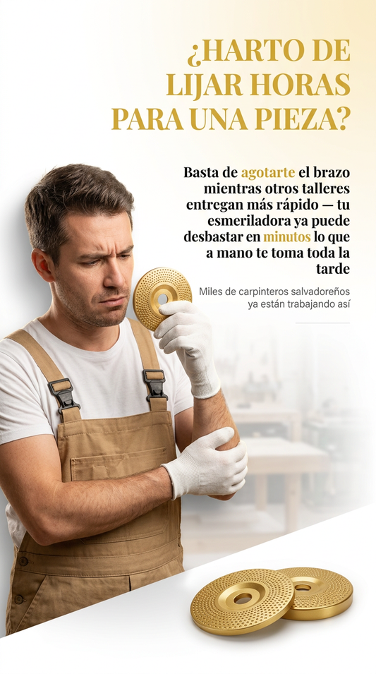 Juego de 3 Piezas Doradas de 22,23 mm * 100 mm (Avión + Plano Inclinado + Superficie Curva) Para Esmeriladora y trabajos en Madera
